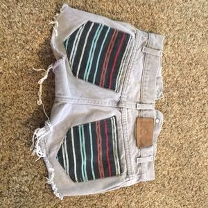 Lee grey detailed shorts